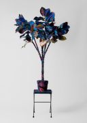 <p>Klodin Erb,&nbsp;<em>Plant's Life,</em> 2025, fabric, plastic and side table, 220 x 160 x 140 cm</p>
