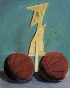 <p>Wang Xingwei,<em isrender="true"> untitled (two basketballs)</em>, 2007, oil on canvas, 100 x 80 cm</p>
