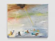 <p>Klodin Erb, <em>Mermaids #9</em>, 2023, ink, oil and acrylic spray paint on raw canvas, 35 x 42 cm,&nbsp;photo: Stefan Altenburger</p>
