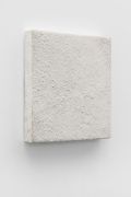<p>Michel Comte, <em>Salt and Dust, White III</em>,&nbsp;2018, mineral pigments, rock salt, coal on rice paper (fermented type) mounted on wooden board, 33 x 33 x 4 cm, 49 x 49 x 10 cm framed</p>

