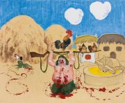 <p>Wang Xingwei, <em isrender="true">The Divine Anti-Japanese Cock</em>, 2016, oil on canvas, 200 x 240 cm</p>
