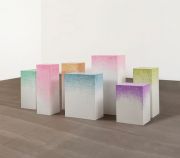 <p>Li Gang, <em>Pedestal</em>, 2012, wooden plinth, banknote pigment, variable dimensions, installation view</p>
