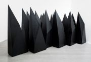 <p>Yang Mushi, <em isrender="true">Constructing</em>, 2016, wood, black spray lacquer, 20 pcs., 220 x 80 x 45 cm each</p>
