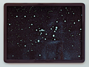 <p>Wiedemann/Mettler, <em>Star Trek 3</em>, 2009, pearlier beads, partly fluorescent, wooden frame with multi-layer vanish, 93.5 x 126.5 cm</p>
