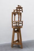 <p>Hu Qingyan, <em>Wood Pagoda, No. 2</em>,&nbsp;2011, camphorwood, unique, 199 x 65 x 65 cm</p>
