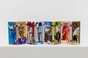 <p>Miao Miao,&nbsp;<em>Mandarin,</em> 2023, acrylic, pencil, pigments, arches paper, wood, 304 stainless-steel hinges, 8 connected panels, size of each panel: 25 x 10 x 1.3 cm, unfolded dimension: 25 x 80 cm (approx.)</p>
