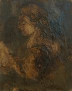 <p>Klodin Erb,&nbsp;<em>Alle wissen es #31,</em> 2012, Acrylic, oil, asphalt varnish on canvas, 30 x 24 cm</p>
