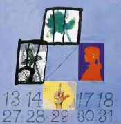 <p>Xie Nanxing,<em isrender="true"> life of a family working in a power station No. 8</em>, 1995, chalk and acrylic on canvas, 117 x 119,5 cm</p>
