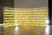 <p>Liu Ding, <em>Ruins of Pleasure</em>, 2007, iron, plastic, yellow paint, spotlights, 8250 x 1200 x 3000 cm, Installation view at and courtesy of Astrup Fearnley Museum of Modern Art, Oslo, Norway</p>
