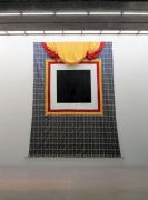 <p>Anatoly Shuravlev, <em>Black Square for China</em>, 2008, silk, acrylic paint, 300 x 220 cm</p>
