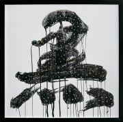 <p>Anatoly Shuravlev, <em>Black No. 2</em>, 2007, particle board, ink, 200 c-prints, each &Oslash; 10 mm, 129,5 x 129,5 x 7,5 cm</p>
