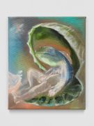 <p>Klodin Erb, <em>Mermaids #4</em>, 2023, ink, oil and acrylic spray paint on raw canvas, 42 x 35 cm, photo: Stefan Altenburger</p>
