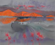 <p>Rebekka Steiger, <em>山水花</em>, 2020, tempera, ink and oil on canvas, 200 x 240 cm</p>
