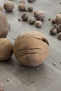 <p>Li Gang, <em>Beads</em>, 2012, wooden spheres, shaped from the connecting points of a dead tree of&nbsp; Yunnan Province, 395 pcs., &oslash; 0.5 - &oslash; 51 cm, detail</p>
