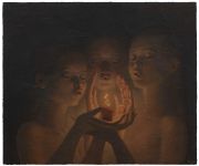 <p>Yan Bingqing,&nbsp;<em>Candlelight,</em> 2025, tempera on wood, 50 x 60 cm</p>
