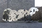 <p>Not Vital, <em>Ŏu</em>,&nbsp;2013, stainless steel installation, 7 pieces, overall dimensions 297 x 770 x 25 cm</p>
