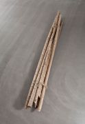 <p>Hu Qingyan, <em>A Bundle of Bamboo, No. 1</em>,&nbsp;2011, jinsi nanmu wood from an old house beam, hemp rope, 8 pcs, each &Oslash; 10-15 cm,&nbsp;length from 330 cm to 470 cm</p>
