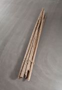 <p>Hu Qingyan, <em>A Bundle of Bamboo, No. 1</em>,&nbsp;2011, jinsi nanmu wood from an old house beam, hemp rope, 8 pcs, each &Oslash; 10-15 cm,&nbsp;length from 330 cm to 470 cm</p>
