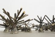 <p>Hu Qingyan, <em>Fruitless Trees</em>, 2014, cast bronze, 29 pcs, sizes vary from 11 x 21 x 10 cm to 45.5 x 92 x 56 cm</p>
