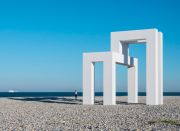 <p>Lang/Baumann, <em>Up #3</em>, 2017, steel, wood, paint, 9.2 x 11.5 x 10 m, installation view, <em>Un &eacute;t&eacute; au Havre</em>, Plage / Porte Oc&eacute;ane, Le Havre, France</p>
