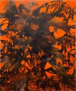 <p>Rebekka Steiger, <em>untitled</em>, 2025, Tempera and acrylic ink on canvas, 240 x 200 cm</p>
