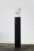 <p>Liu Ding, <em>Hero</em>, 2007, white marble, black marble (sculpture on base), 210 cm, &oslash; 30 cm, edition of 8</p>
