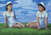 <p>Wang Xingwei, <em isrender="true">untitled (two nurses)</em>, 2005, oil on canvas, 107 x 154 cm</p>
