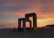 <p>Lang/Baumann, <em>Up #3</em>, 2017, steel, wood, paint, 9.2 x 11.5 x 10 m, installation view, <em>Un &eacute;t&eacute; au Havre</em>, Plage / Porte Oc&eacute;ane, Le Havre, France</p>
