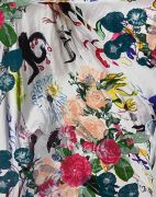<p>Tobias Kaspar, <em>Artists Dress (Doodle, Flower Bouquet) III</em>, 2022, Acrylic paint, pigment-based ink, screen printing ink on canvas, 48 x 38 cm</p>
