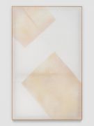 <p>Mirko Baselgia, <em>Unfolding</em>, 2022, handwoven linen from the Tessanda Val M&uuml;stair, larch wood, mineral pigments, 178 x 110 x 3.3 cm</p>
