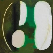 <p>Miao Miao, <em>A Smile Without a Heart</em>, 2025, oil, pigment, wax, acrylic on canvas, 100 x 100 cm</p>
