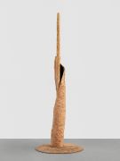 <p>Mirko Baselgia,&nbsp;<em>Transition,</em> 2025, Apple-wood trunk (charred, oiled) with apple-wood shingles; spruce trunk with Swiss stone pine shingles; spruce plywood base with apple-wood shingles, 305 x 110 x 110 cm</p>
