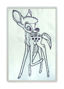 <p>魏德曼/梅特勒，<em>Bambi</em>，2010，珠光珠子（部分荧光），多层清漆木质外框，214 x 134 cm</p>
