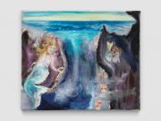 <p>Klodin Erb, <em>Mermaids #16</em>, 2023, ink, oil, acrylic spray paint and acrylic glitter paint on raw canvas, 35 x 42 cm,&nbsp;photo: Stefan Altenburger</p>
