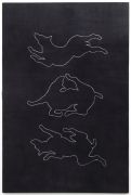 <p>奥尔多&middot;沃克，<em>无题 (Drei Hunde) (1)</em>, 1982，画布上分散颜料，215 x 142 cm</p>
