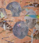 <p>王墒，<em>C Rock 26</em>，2017，布面丙烯，丝网印，200 x 180 cm</p>
