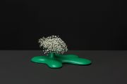 <p>Tobias Rehberger, <em>Xie Nanxing</em>,&nbsp;2019, ongoing series of vase portraits, PLA filament (3D printed), paint, baby&#39;s-breath, 9 x 51 x 39 cm (vase)</p>
