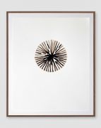 <p>Mirko Baselgia, <em>Introverted (Circle)</em>, 2020, drawing, ink out of the Coprinus Comatus on paper with walnut frame, 33 x 27.5 cm,&nbsp;photo: Stefan Altenburger</p>
