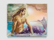 <p>Klodin Erb, <em>Mermaids #25</em>, 2023, ink, oil, acrylic spray paint and acrylic glitter paint on raw canvas, 35 x 42 cm,&nbsp;photo: Stefan Altenburger</p>
