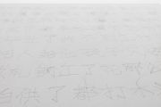 <p>曹雨，<em>一切皆被抛向脑后 XVI</em>，2023 - 2024，画布，脱落的长发（艺术家本人的），135 x 90 cm，局部</p>
