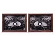 <p>蔡东东，<em>眼睛</em>，2020，手工银盐照片，摄影镜头，2x 22.8 x 29.2 cm，5 版 + 2 AP</p>
