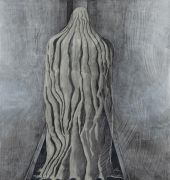 <p>陈思新，<em>幽灵男子汉</em>，2025，布面彩铅，丙烯，190 x 179 cm</p>
