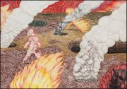 <p>陈思新，<em>烈日行走</em>，2024，纸本彩铅，129.5 &times; 185.5 cm (绘画)；130 &times; 186 cm (带框)</p>
