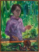 <p>陈作，<em>章鱼瓜架（4只脚）</em>，2024 - 2025，布面油画，120 x 90 cm （绘画）, 124 x 94 cm（带框）</p>
