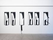 <p>Marion Baruch,<em> Lasciar cadere</em>, 2018, polyester veil, ca 160 x 560 cm; installation size: ca 260 x&nbsp; 560 cm</p>
