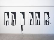 <p>Marion Baruch,<em> Lasciar cadere</em>, 2018, polyester veil, ca 160 x 560 cm; installation size: ca 260 x&nbsp; 560 cm</p>
