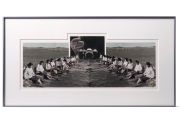 <p>Cai Dongdong, <em>Photography River</em>, 2021, silver gelatin print, watercolor, collage, 26 x 66.5 cm (photo), 44 x 84 cm (framed), edition of 5 + 1 AP</p>
