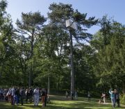 <p>Lang/Baumann, <em>Beautiful Tube #2</em>, 2014, wood, paint, 3.6 x 1.2 x 2.4 m, installation view, Parc Jean-Jacques-Rousseau, Ermenonville, France</p>
