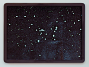 <p>Wiedemann/Mettler, <em>Star Trek 1</em>, 2009, pearlier beads, partly fluorescent, wooden frame with multi-layer vanish, 93.5 x 126.5 cm</p>

