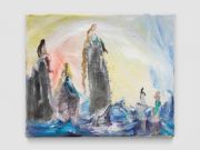 <p>Klodin Erb, <em>Mermaids #2</em>, 2023, ink, oil, acrylic spray paint and acrylic glitter paint on raw canvas, 35 x 42 cm,&nbsp;photo: Stefan Altenburger</p>
